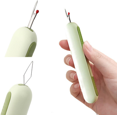 Qroof 2 in 1 Needle Threader Tool, Domestic Use Sewing Needle Threader Seam Ripper