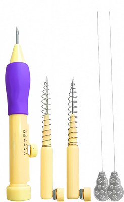 Vikurajas Punch Needle Embroidery Set with 3 Sizes Needle Pen Kit Seam Ripper