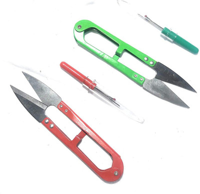 SCJ Metal Sewing Snips Thread Cutter Scissors with Seam Ripper - Set of 4 Seam Ripper