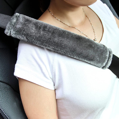 jamunesh Soft Faux Sheepskin Seat Belt Shoulder Pad for Comfortable Driving Compatible Seat Belt Cover(Pack of 2)