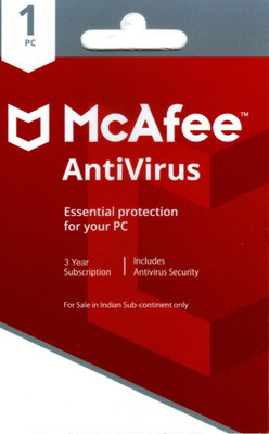 McAfee Anti-virus 1 User 3 Years(CD/DVD)