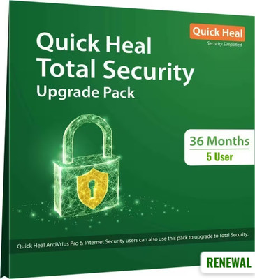 QUICK HEAL Total Security 5 User 3 Years (Renewal)(CD/DVD)