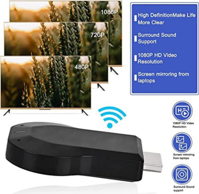 IMMUTABLE ANYKAST WiFi Display Dongle HDMI Media Streaming hjk12 Media Streaming Device(Black)