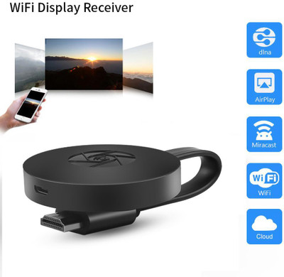 TECHEL KhromeKast WiFi HDMI Dongle Wireless Display TV sae6 Media Streaming Device(Black)