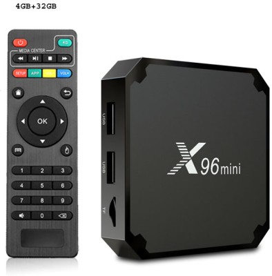 13-HI-13 X96 Mini Android 11.0 TV BOX 4GB+32GB S905W QUAD CORE SUPPORT 2.4G WIFI H.265 Media Streaming Device(Black)