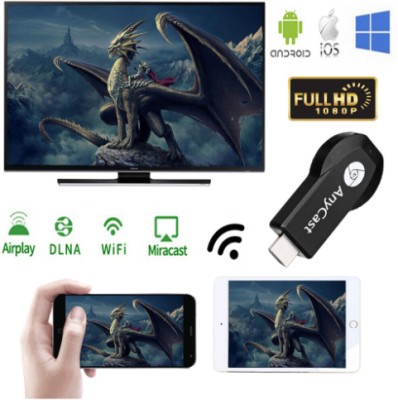 GUGGU YPE-4K HD Wireless HDMI Display Adapter Anycast WiFi Miracast Dongle TV Cast & Media Streaming Device(Black)