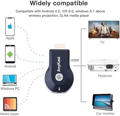 FRONY Sar_857A_Anycast Wireless WiFi 1080P HDMI Display TV Dongle Receiver Black Media Streaming Device(Black)