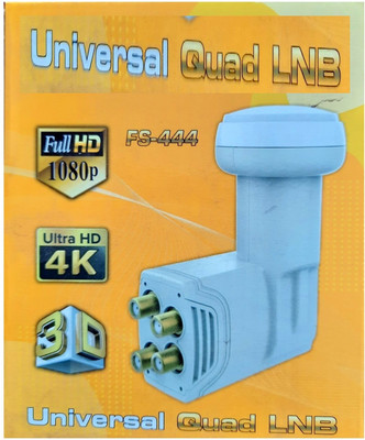BALRAMA 4 Way Universal Quad LNB 4 Port LNB Satellite TATA Sky Airtel Dish TV, Free DTH Dilos FS-444PRO Universal Quad LNB Non-magnetic Engineer's Precision Level(12 cm)