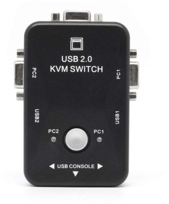 Sancy 2 Port USB 2.0 Plus KVM Switch Box Control 2 PC from 1 USB Keyboard and Mouse Media Streaming Device(Black)