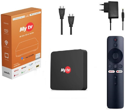 SHAILRON My TV 4K Ultra HD Android Smart TV Box with Voice Remote (ST9585) Media Streaming Device(Black)