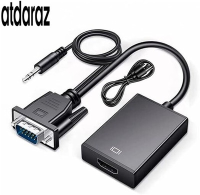 atdaraz VGA to HDMI Adapter VGA to HDMI Converter VGA Male to HDMI Female Media Streaming Device(Black)