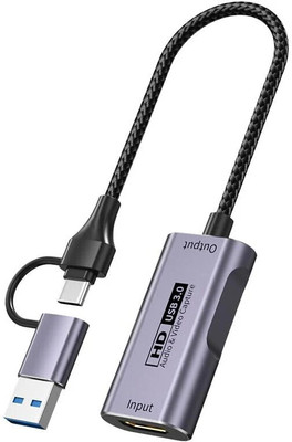 Tobo Video Capture Card, Real USB3.0 HDMI to USB C Capture Card, 4K Full TD-1023HVC Media Streaming Device(LIGHT GRAY)