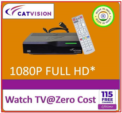 Catvision 115+ TV Channels Free | DD FreeDish HD Set Top Box | HDMI Cable + Deluxe Remote Media Streaming Device(Black) Catvision 115+ TV Channels Free | DD FreeDish HD Set Top Box | HDMI Cable + Deluxe Remote Media Streaming Device(Black)