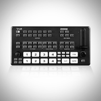 AIWaft 4 HDMI PGM PTZ Control USB & SD 12W Power Video Mixer For Recording Audio Mixing Media Streaming Device(Black)