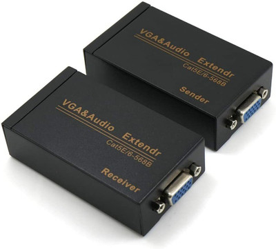 Tobo VGA Video Audio Extender 100M VGA Extension Over Rj45 Ethernet Cable Media Streaming Device(Black)