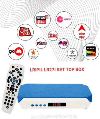 LRIPIL LR27I MPEG-4 Full HD Set Top Box Work without Dish Antena Media Streaming Device(Blue)