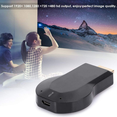 ENMORA Anykast Wireless WiFi Display Adapter, 2.4GHz 1080P(black)HFO9 Media Streaming Device(Black)