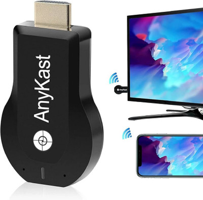 4uonly Anykast Wireless WiFi Display Media Device Streaming (Black)qwr13 Media Streaming Device(Black)