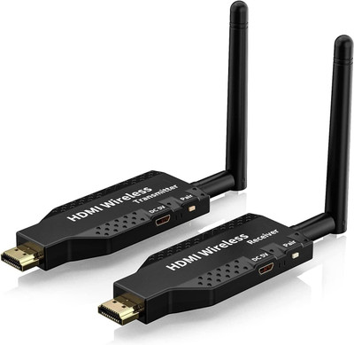 atdaraz 50M Wireless HDMI Transmitter and Receiver 1080P HD WiFi for Laptop to TV Media Streaming Device(Black)