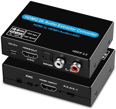 atdaraz HDMI 2.0b Audio ARC Extractor Converter Support 4K/2K@60HzDolby Atmos Media Streaming Device(Black)