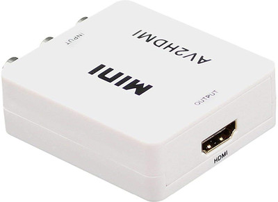 GoodsBazaar Mini AV RCA Input to HDMI Output Converter UP Scaler Composite Full HD 720/1080P Media Streaming Device(White, Black)