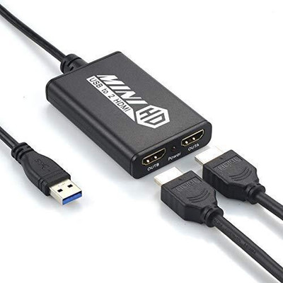 Tobo USB 3.0 to DUAL HDMI Adapter USB VIDEO CAPTURE CARD Compatible with Windows7/8/8.1/10,MacBook ChromeBook Support 3.5mm Jack,Extend 2 different image Media Streaming Device(Black) Tobo USB 3.0 to DUAL HDMI Adapter USB VIDEO CAPTURE CARD Compatible with Windows7/8/8.1/10,MacBook ChromeBook Support 3.5mm Jack,Extend 2 different image Media Streaming Device(Black)