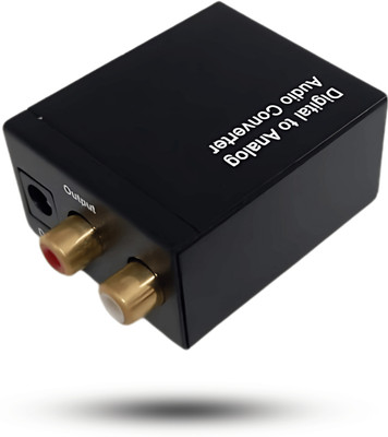 Octec Digital to Analog Audio Converter - Coaxial/Toslink to RCA (L/R) 5V Power Supply Media Streaming Device(Black)