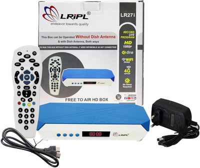 LRIPL LR27i Set Top Box MPEG-4 Setup Box Free Dish with Wi-Fi Inbluit Function Media Streaming Device(Blue)