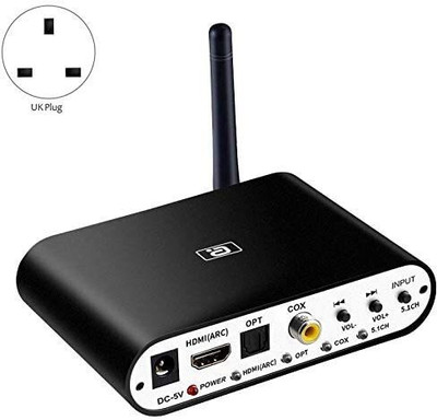Tobo 5.1CH Audio Decoder Bluetooth 5.0 Receiver Wireless Audio Adapter Media Streaming Device(Black)