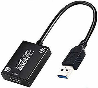 Etzin 4K Video Capture Card USB 3.0 1080P Yellow Box (EPL-812HVC) Media Streaming Device(Black)