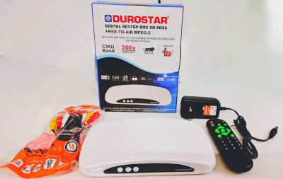 Sky New DUROSTAR MPEG-2 Box 150+ Tv Channels Lifetime Free Set Top Box Media Streaming Device(White)
