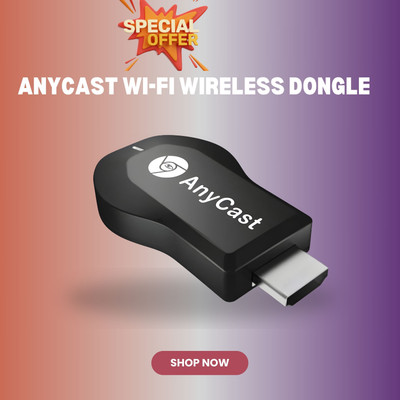 Clairbell AnyCast Wi-Fi Wireless Display Dongle Wireless HDMI Screen Mirroring AdaptorR473 Media Streaming Device(Black)