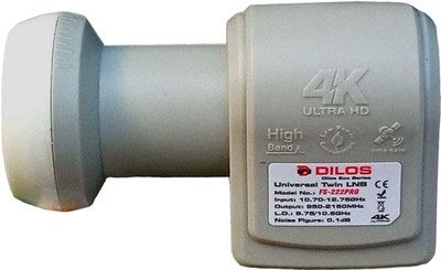 dilos FS-222PRO Eco Series Universal Twin LNB Best Quality Dual LNB Media Streaming Device(White)