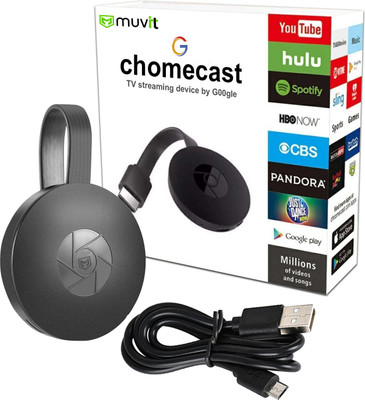 VELOGK ChromeCast Portable Wireless Wi-Fi HDMI Display Dongle TV Stick Media Streaming Device(Black)