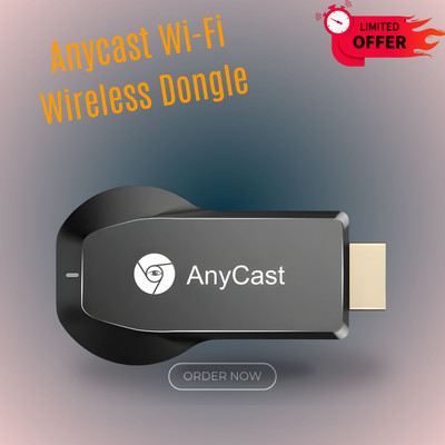 Clairbell AnyCast Wi-Fi Wireless Display Dongle Wireless HDMI Screen Mirroring AdaptorR435 Media Streaming Device(Black)