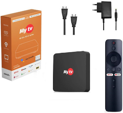 SHAILRON My TV 4K Ultra HD Android Smart TV Box WITH Voice Remote Control Media Streaming Device(Black)