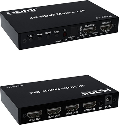 Etzin 4K 60Hz HDMI Matrix 2x4 for Dolby HDMI Splitter Switch EPL-1215H Media Streaming Device(Black)