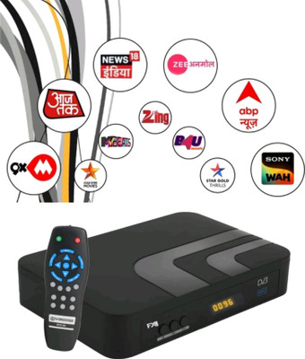 Sky Mpeg-2 High Quality Dd free dish 150+ Tv Channels Lifetime Free Best Set Top Box Media Streaming Device(Black)