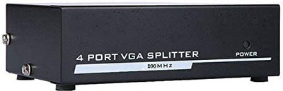 VOOCME VGA Splitter 4 Port VGA Video Splitter,VGA Switch 4 VGA Input 1 VGA Output Media Streaming Device(Black)