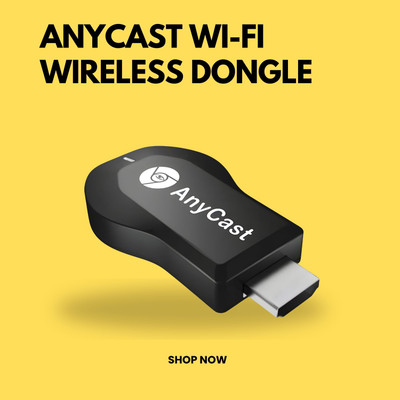 Clairbell AnyCast Wi-Fi Wireless Display Dongle Wireless HDMI Screen Mirroring AdaptorR330 Media Streaming Device(Black)