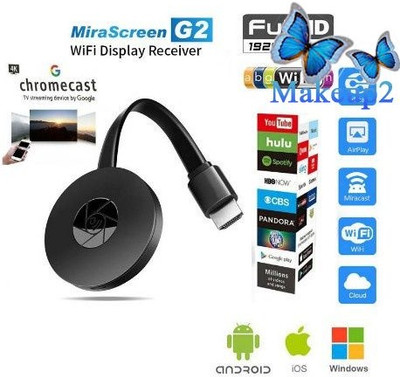 GUGGU RSQ_112V Chrome cast WiFi HDMI Dongle & Wireless Display for TV Media Streaming Device(Black)