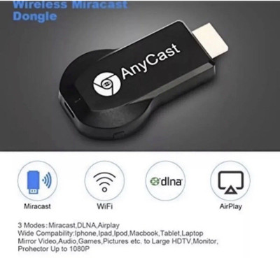 Clairbell VMQ-4K HD Wireless HDMI Display Adapter Anycast WiFi Miracast Dongle TV Cast & Media Streaming Device(Black)