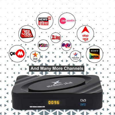 STREAM PLUS DTH MPEG-2 DD Free Dish Digital Set Top Box Receiver Free To Air Media Streaming Device(Black)