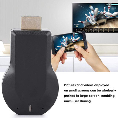 4uonly Anykast Wireless WiFi Adapter, 2.4GHz 1080P(black)JXO5 Media Streaming Device(Black)
