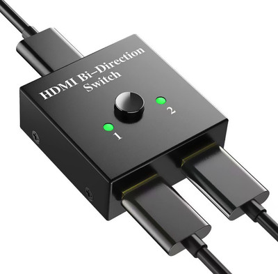 OG X NEXA WITH DEVICE HDMI Switch Splitter, 2 Port Bi-Directional Manual HDMI Switch 2 in 1 Out Media Streaming Device(Black)
