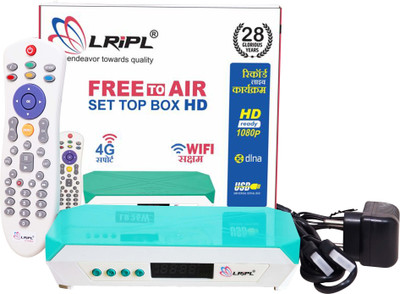 LRIPL LR26W HD MPEG-4 Set Top Box for Free to Air Channels with Inbuilt WiFi Media Streaming Device(Green)