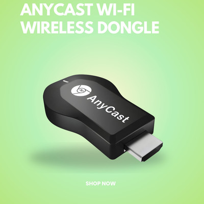 Clairbell AnyCast Wi-Fi Wireless Display Dongle Wireless Tv Steaming device by NetflixR76 Media Streaming Device(Black)