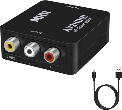 microware AV to HDMI, CVBS RCA Audio and Video Adapter 720p/1080P Media Streaming Device(Black)