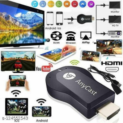 GUGGU VKT_557V-MIRACAST SCREEN MIRRORING FOR MOBILE TO TV CONNECTOR Media Streaming Device(Black)