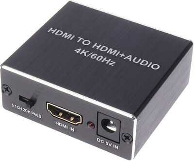 Tobo HDMI Audio Extractor Converter HDMI to Optical Toslink SPDIF with HDMI Media Streaming Device(Black)